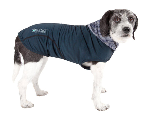 Pet Life ® Active 'Pull-Rover' 4-Way Stretch Sleeveless Fitness Yoga Dog T-Shirt Hoodie