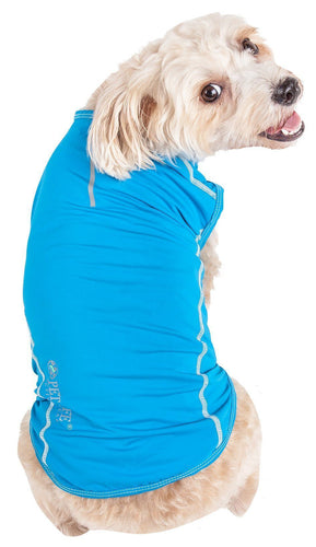 Pet Life ®  Active 'Racerbark' 4-Way-Stretch Yoga Fitness Dog T-Shirt Tank Top