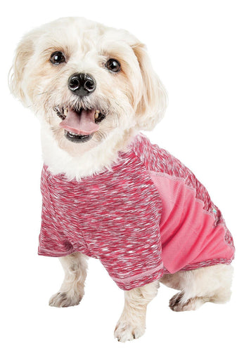 Pet Life ® Active 'Warf Speed' Heathered Ultra-Stretch Yoga Fitness Dog T-Shirt