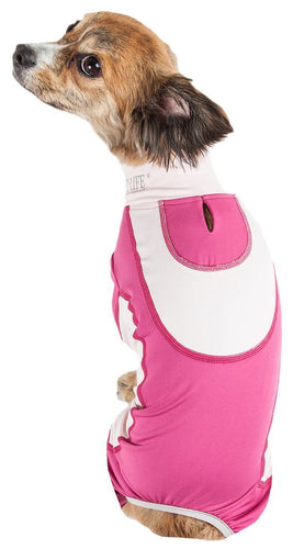 Pet Life ® Active 'Warm-Pup' Stretchy and Quick-Drying Fitness Dog Yoga Warm-Up Tracksuit