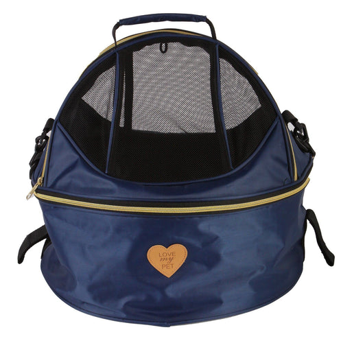 Pet Life ®  'Air-Venture' Dual-Zip Airline Approved Panoramic Circular Travel Pet Dog Carrier