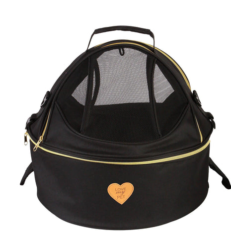 Pet Life ®  'Air-Venture' Dual-Zip Airline Approved Panoramic Circular Travel Pet Dog Carrier
