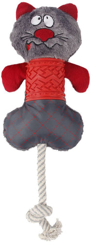 Pet Life ® 'All-in-Fun' Nylon and Rope Squeaking Rubber Rope and Plush Dog Toy