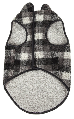 Pet Life ®  'Black Boxer' Classical Fashion Insulated Plaid Dog Coat