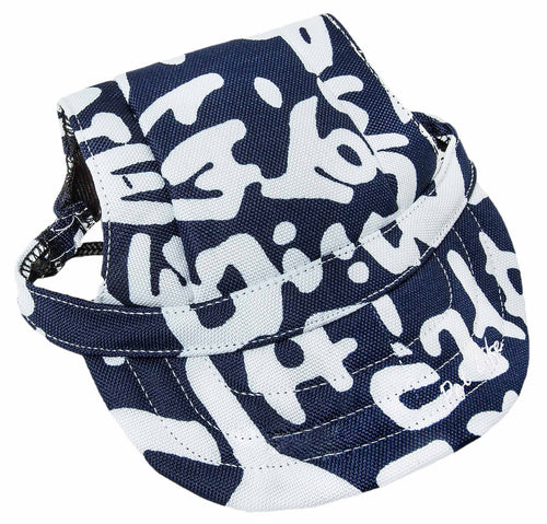 Pet Life ®  'Bone Cappa' Graffiti Sculptured Uv Protectant Adjustable Fashion Dog Hat Cap