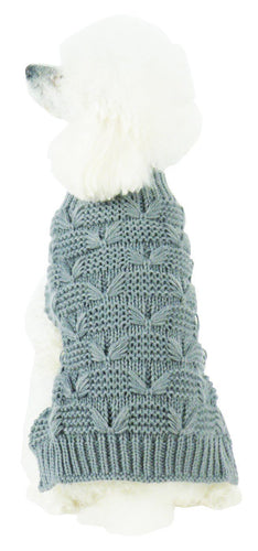 Pet Life ® Butterfly Stitched Heavy Cable Knitted Fashion Turtle Neck Dog Sweater