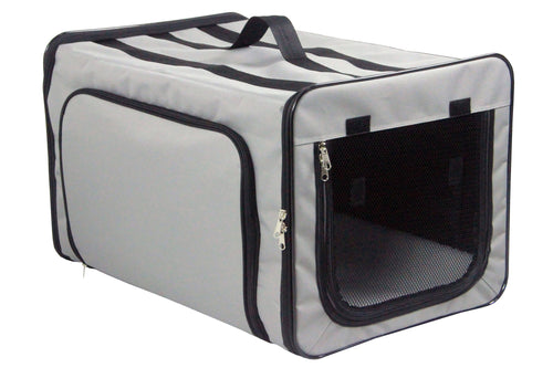 Pet Life ® 'Capacious' Dual-Sided Expandable Spacious Wire Folding Collapsible Lightweight Pet Dog Crate Carrier House