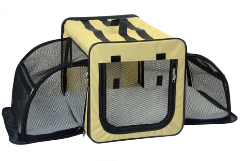 Pet Life ® 'Capacious' Dual-Sided Expandable Spacious Wire Folding Collapsible Lightweight Pet Dog Crate Carrier House