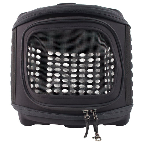 Pet Life ® 'Circular Shelled' Perforated Lightweight Collapsible Military Grade Travel Pet Dog Carrier