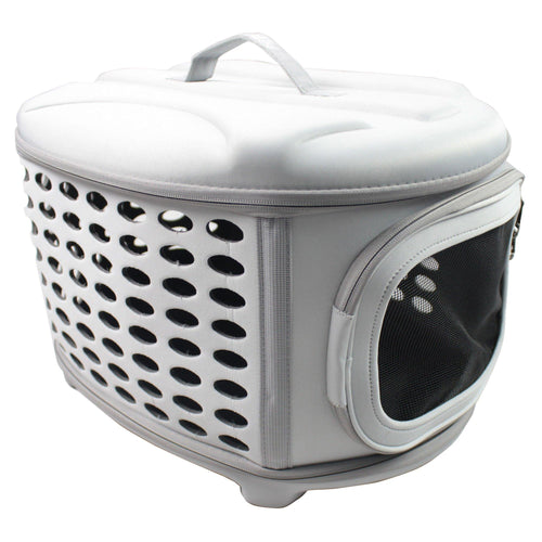 Pet Life ® 'Circular Shelled' Perforated Lightweight Collapsible Military Grade Travel Pet Dog Carrier