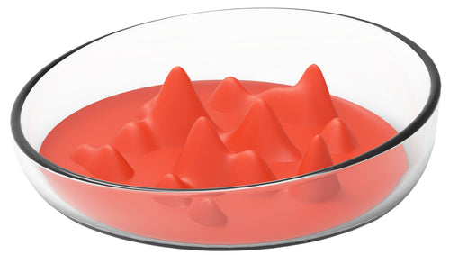 Pet Life ® 'Cirlicue' Mountain Shaped Modern Slow Feeding Pet Bowl