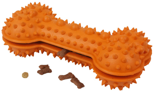 Pet Life ® 'Denta-Bone' TPR Treat Dispensing and Dental Cleaning Durable Dog Toy