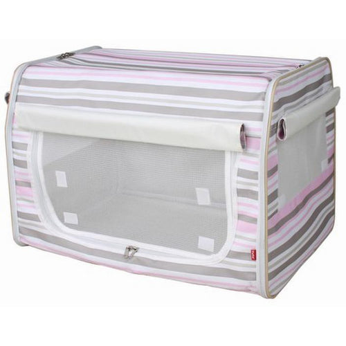 Pet Life ® 'Easy Folding' Zippered Folding Collapsible Wire Framed Lightweight Pet Dog Crate Carrier