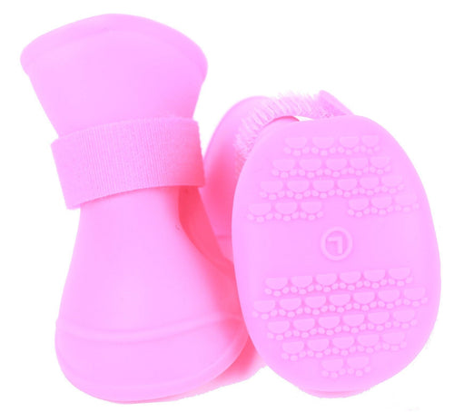 Pet Life ® Elastic Protective Multi-Usage All-Terrain Rubberized Dog Shoes - Set of 4