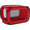 Pet Life ® 'Elongated Camping' Rectangular Mesh Wire-Folding Collapsible Travel Lightweight Pet Dog Crate Tent w/ Built-in Bottle Holder
