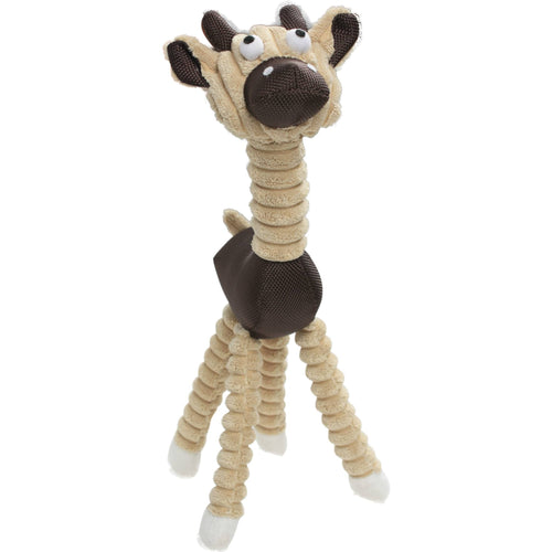 Pet Life ® 'Giraffe Cow' All Natural Recyclable Jute Rope and Squeak Chew Pet Dog Toy