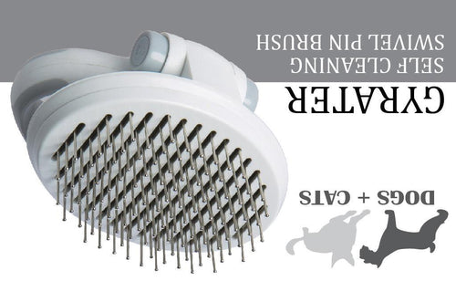 Pet Life ® 'Gyrater' Travel Self-Cleaning Swivel Grooming Pet Pin Brush