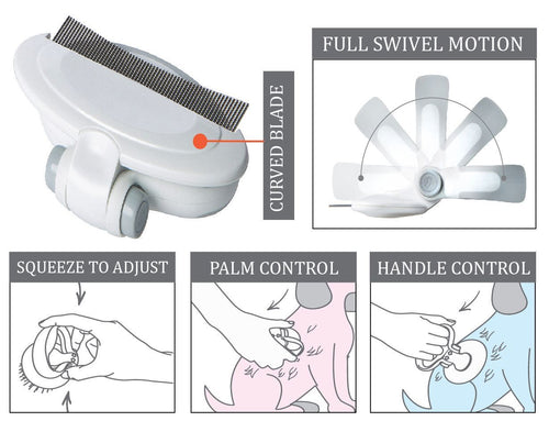 Pet Life ® 'Gyrater' Travel Swivel Curved Pet Grooming Pin Comb