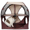 Pet Life ® 'Kitty-Play' Collapsible Travel Interactive Kitty Cat Tree Maze House Lounger Tunnel Lounge