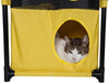 Pet Life ® 'Kitty-Square' Collapsible Travel Interactive Kitty Cat Tree Maze House Lounger Tunnel Lounge