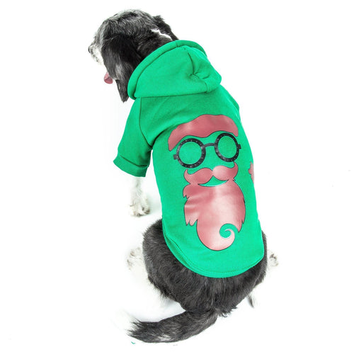 Pet Life ® LED Lighting 'Cool Santa Shades' Hooded Dog Costume Sweater w/ Included Batteries