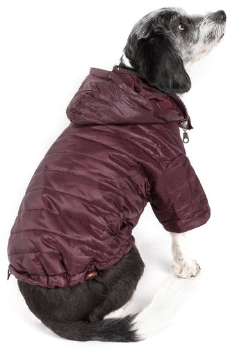 Pet Life ® Lightweight Adjustable and Collapsible 'Sporty Avalanche' Dog Coat w/ Pop-out Zippered Hood
