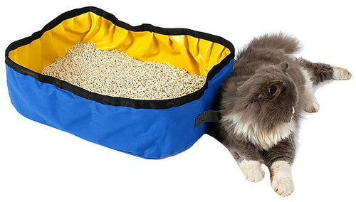 Pet Life ® 'Litter Go' Travel Folding Waterproof Kitty Cat Litterbox and Bath