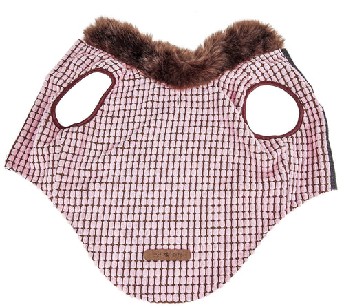 Pet Life ®  Luxe 'Beautifur' Box-Stitched Elegant Designer Mink Fur Dog Coat