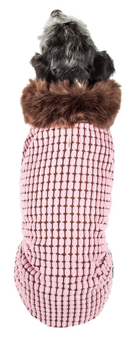 Pet Life ®  Luxe 'Beautifur' Box-Stitched Elegant Designer Mink Fur Dog Coat