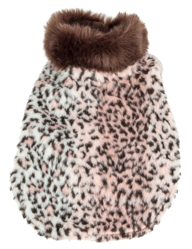 Pet Life ® Luxe 'Furracious' Cheetah Patterned Mink Designer Fashion Fur Dog Coat
