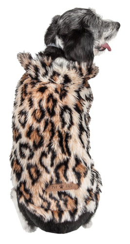 Pet Life ®  Luxe 'Lab-Pard' Dazzling Leopard Patterned Mink Fur Dog Coat