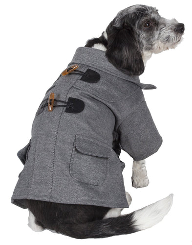 Pet Life ® 'Military Static' Rivited Fashion Collared Wool Dog Jacket Coat