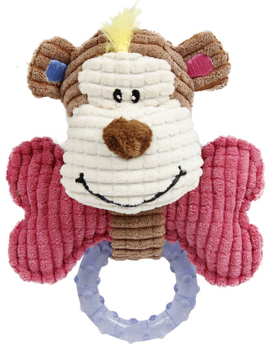 Pet Life ® 'Paci-Plush' Plush Squeaking and Rubber Teething Newborn Puppy Dog Toy