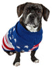 Pet Life ® 'Patriot Independence Star' Heavy Knitted Fashion Ribbed Turtle Neck Dog Sweater