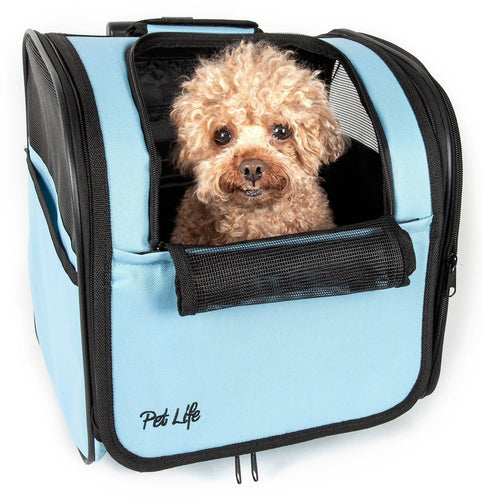 Pet Life ® 'Pawdon Me '  Wheeled Airline Approved Travel Collapsible Pet Dog Carrier