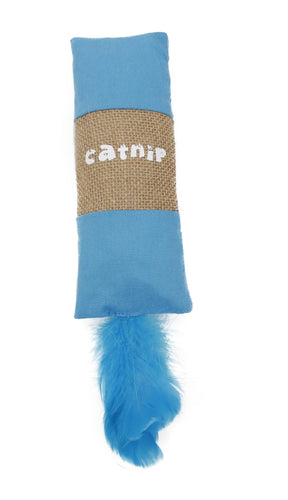 Pet Life ® 'Duffle Feathered' Squeak and Crinkle Teaser Plush Cat Toy