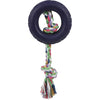 Pet Life ® Rubberized Chew Jute Rope and Tire Pet Dog Toy