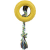 Pet Life ® Rubberized Chew Jute Rope and Tire Pet Dog Toy