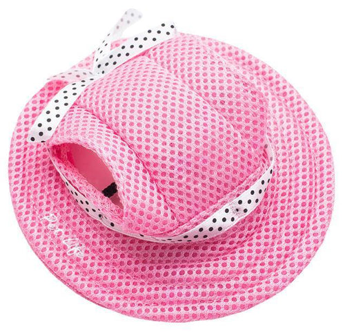 Pet Life ®  'Sea Spot Sun' UV Protectant Adjustable Fashion Mesh Brimmed Dog Hat Cap