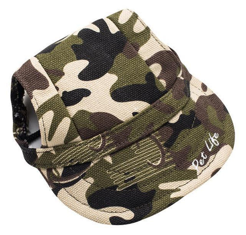 Pet Life ®  'Torrential Downfour' Camouflage UV Protectant Adjustable Fashion Dog Hat Cap