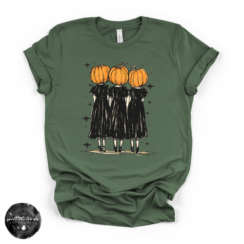 Pumpkin Heads Tee | Vintage Halloween Pumpkin People Graphic T-Shirt