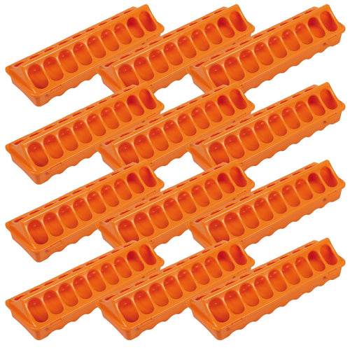 Plastic Ground Chicken Feeder – Chick Feeders, Hinged Lid, Durable Outdoor Poultry Feeder