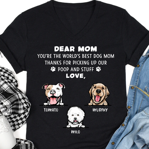 Thanks For Picking Up My Poop And Stuff Personalized Custom Photo Dog Shirt T681