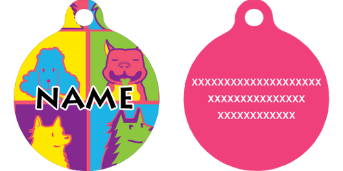 Pop Art Dogs HD Dog ID Tag