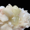 Rare Fluorescent Powellite Crystal with Heulandite & Stilbite | Free-Standing Terminated Twin Specimen from India DK94