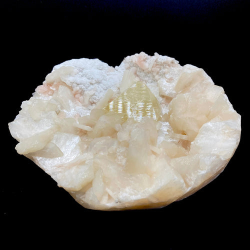 Rare Fluorescent Powellite with Heulandite & Stilbite – Free Standing Terminated Crystal Specimen from Nasik, India | Collector-Grade Fine Mineral DK95