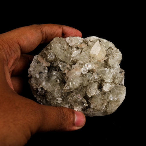 Powellite Fluorescent on Apophyllite Free Standing Natural Mineral Specimen # B 6328