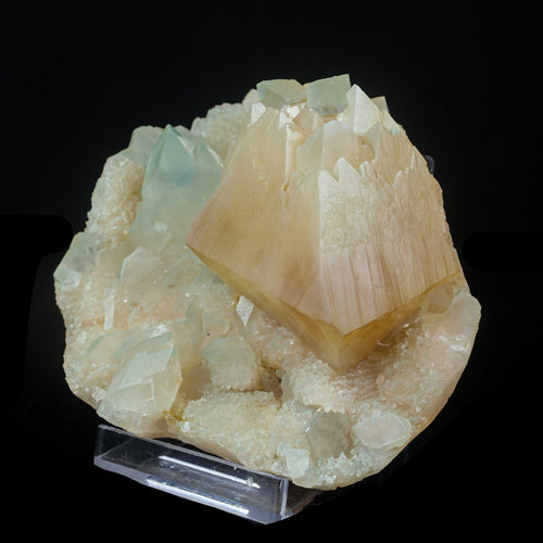 Powellite with Stilbite Rare Find Natural Mineral Specimen # B 7033