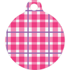 Preppy Plaid Pink HD Dog ID Tag