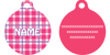 Preppy Plaid Pink HD Dog ID Tag